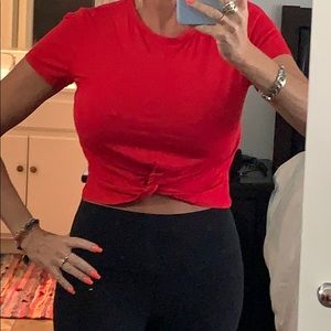 Red crop top